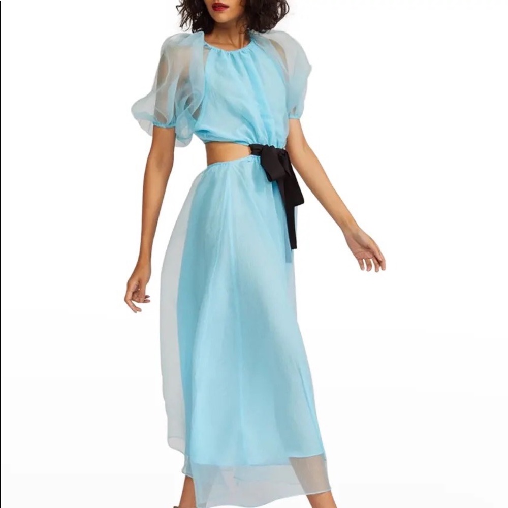Cynthia Rowley Clara Organza Dress in blue. NWT